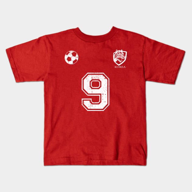 soccer jersey player number 9 Kids T-Shirt by LND4design